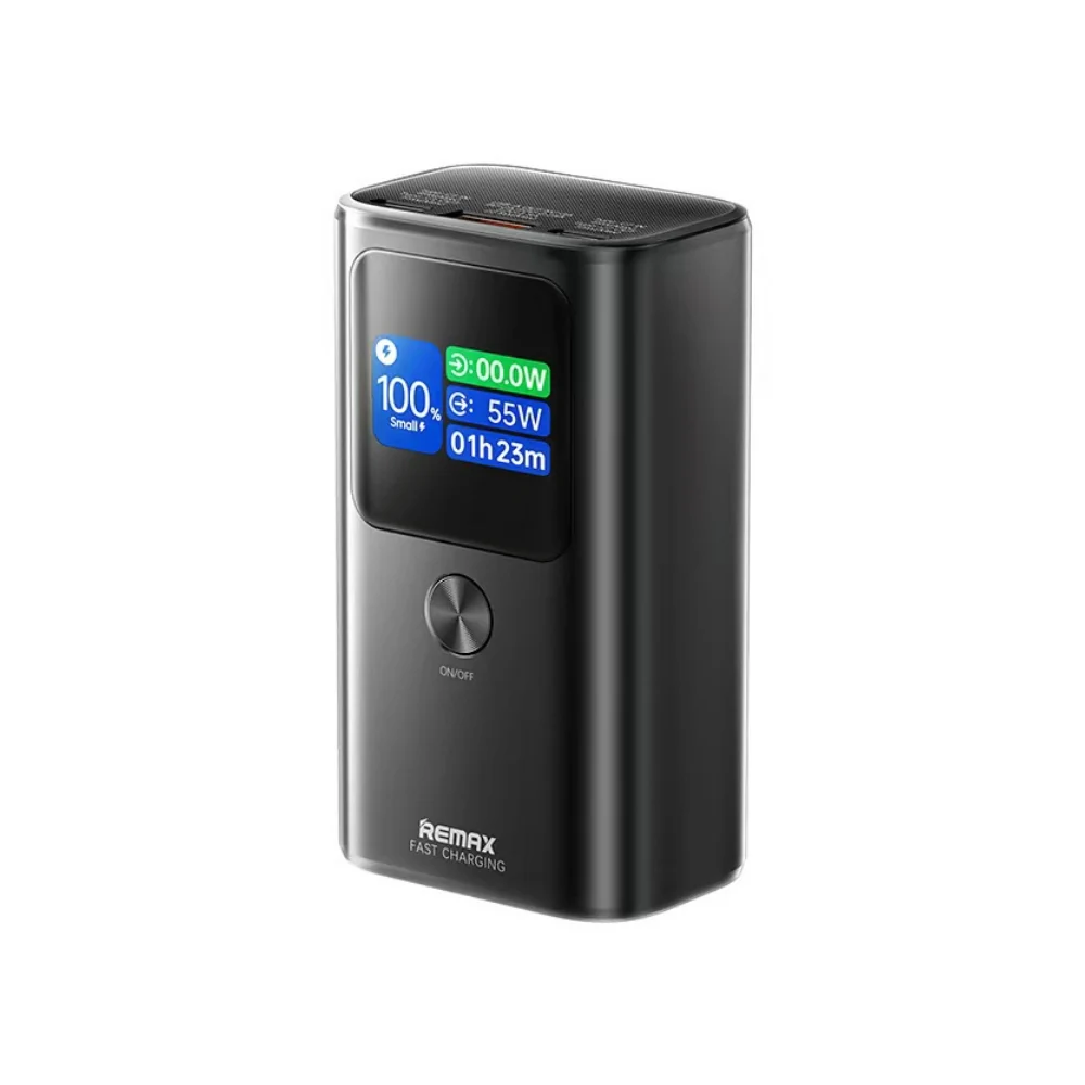 Повербанк Remax Dinba 55W+22.5W PD+QC color screen aluminum alloy fast charging 10000 mAh FP-7 Grey (6954851250074)