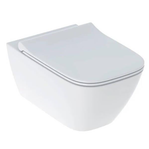 Унітаз підвісний Geberit Smyle Square 500.685.01.1 Rimfree із сидінням Soft Close Sandwich