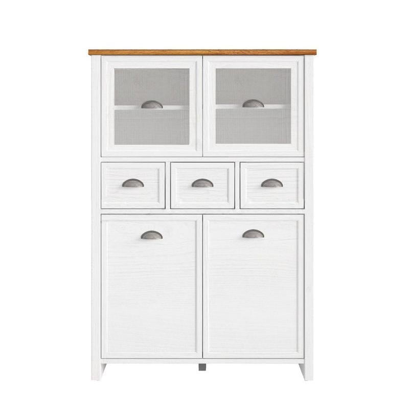 Витрина для кабинета Gerbor REG2D2W3S Гермес из ЛДСП/МДФ 895х400х1300 мм Сосна каньон/Орех верона (43204)