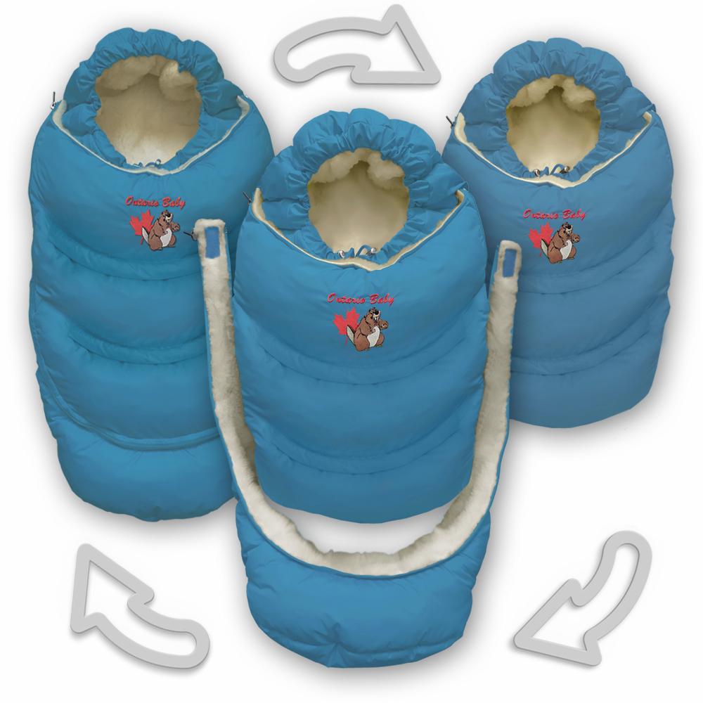 Конверт-трансформер пуховий 2в1 Alaska СС з хутром Волошковий (ART-0000556) - фото 3 Конверт-трансформер пуховий 2в1 Alaska СС з хутром Волошковий (ART-0000556) - фото 3