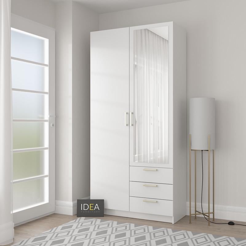 Шафа розпашна Idea із дзеркалом Д-117 Білий (2126)