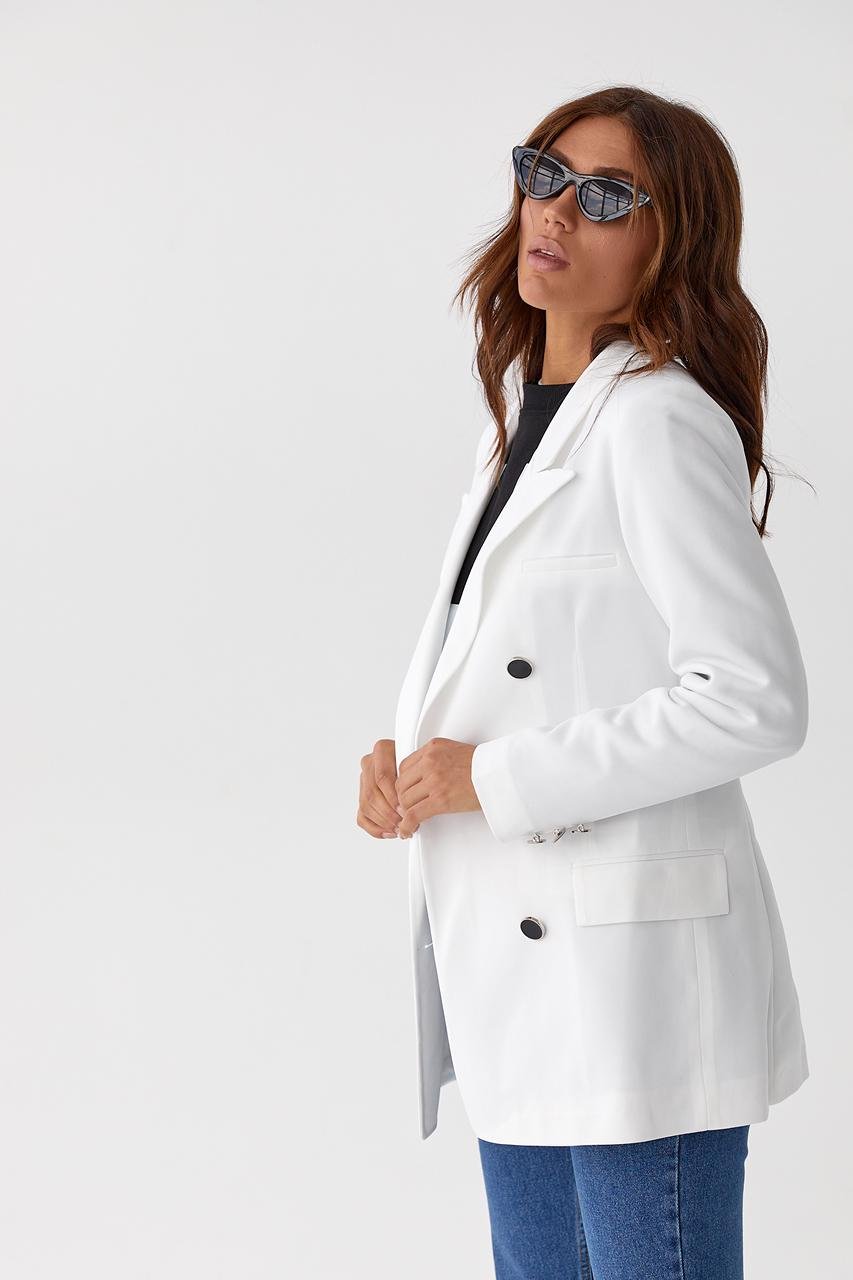 Пиджак двубортный L Белый (9528678) - фото 7 Пиджак двубортный L Белый (9528678) - фото 7