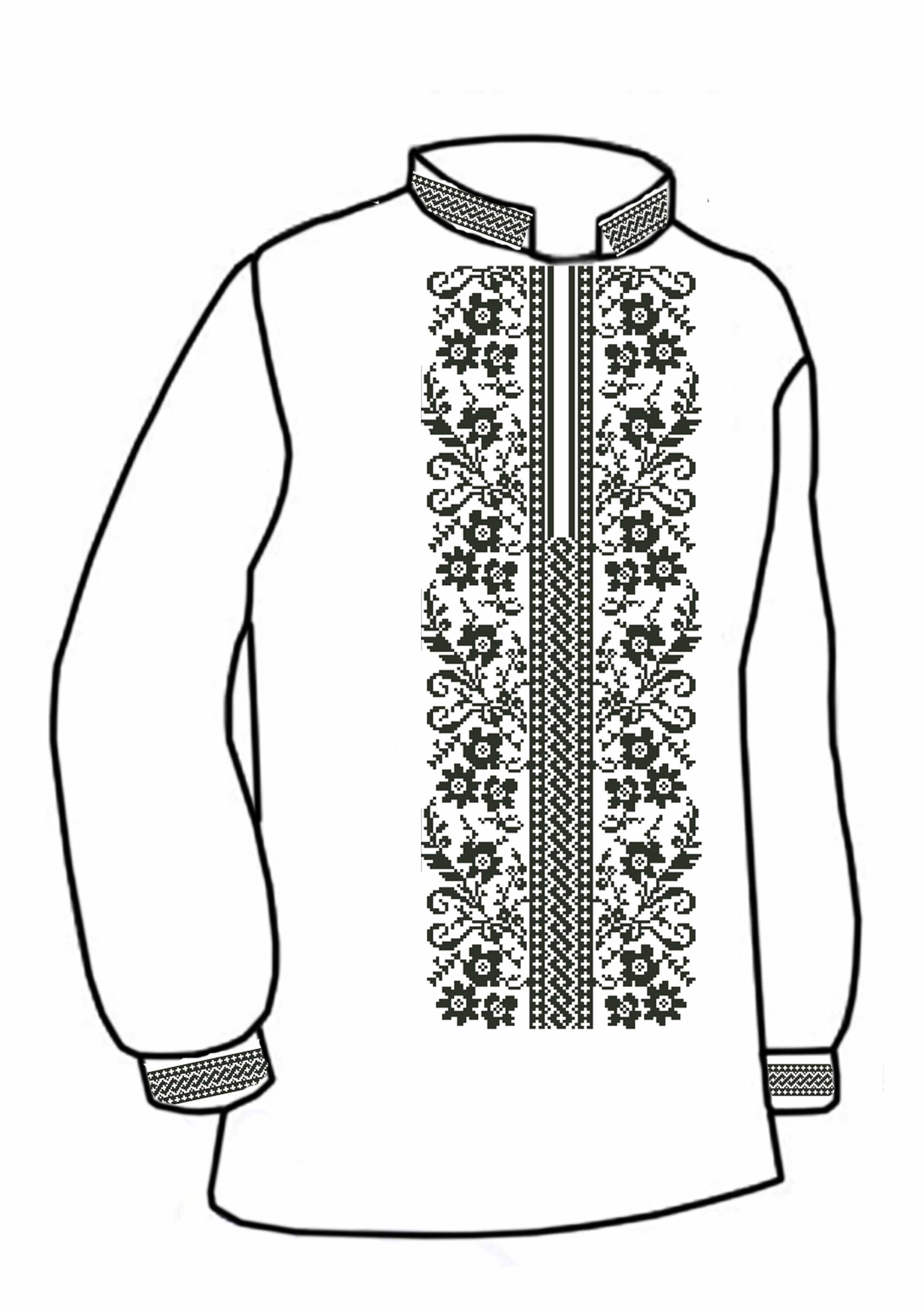 Заготовка для вишивки нитками або бісером сорочка СЧ-21 домоткане полотно Заготовка для вишивки нитками або бісером сорочка СЧ-21 домоткане полотно