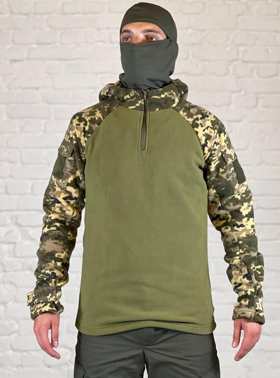 Убакс військовий флісовий з капюшоном M р. 48 Піксель/Оливковий (169-1)