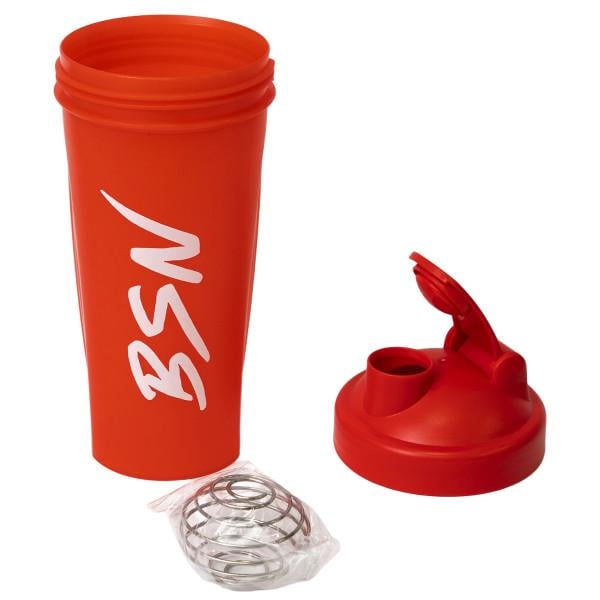 Шейкер спортивный BSN из пластика с венчиком 700 мл Красный (21-125-sh-BSNr-700)