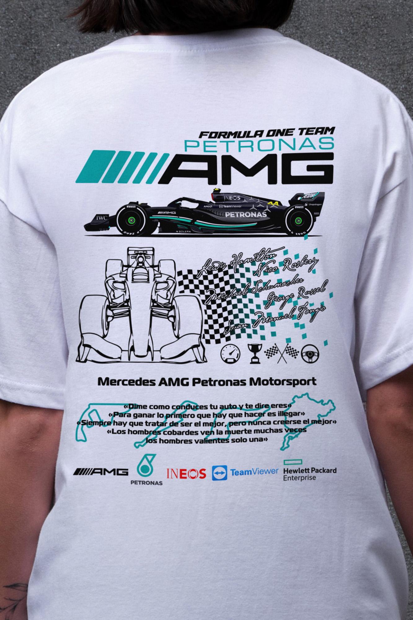 Футболка женская Without с принтом AMG оверсайз L/XL White (L8049663) - фото 2 Футболка женская Without с принтом AMG оверсайз L/XL White (L8049663) - фото 2