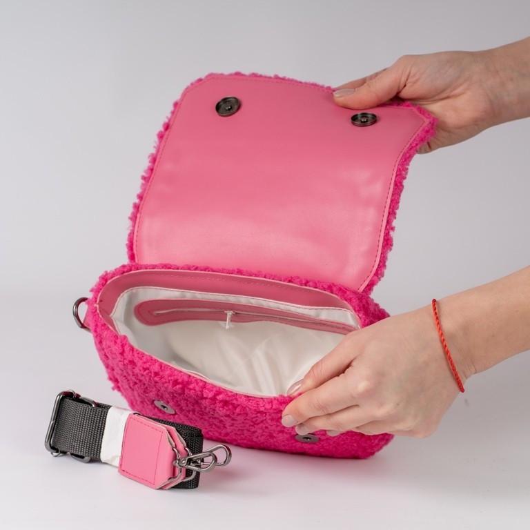 Сумка женская кросс-боди меховая XENIA № 36-23 искусственный мех и из эко-кожи Розовый/Белый - фото 4 Сумка женская кросс-боди меховая XENIA № 36-23 искусственный мех и из эко-кожи Розовый/Белый - фото 4