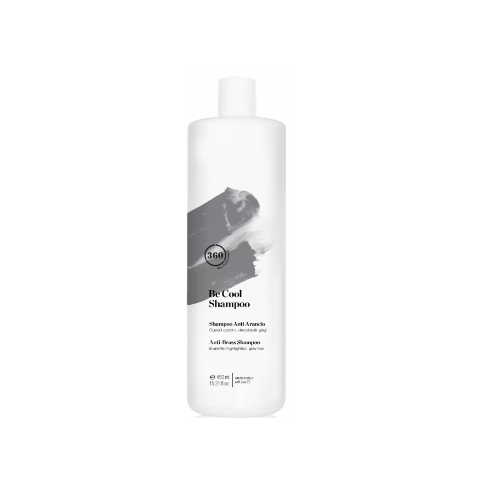 Шампунь для тонування темного/освітленого/сивого волосся 360 Be Cool Anti-Brass Shampoo 450 мл Шампунь для тонування темного/освітленого/сивого волосся 360 Be Cool Anti-Brass Shampoo 450 мл