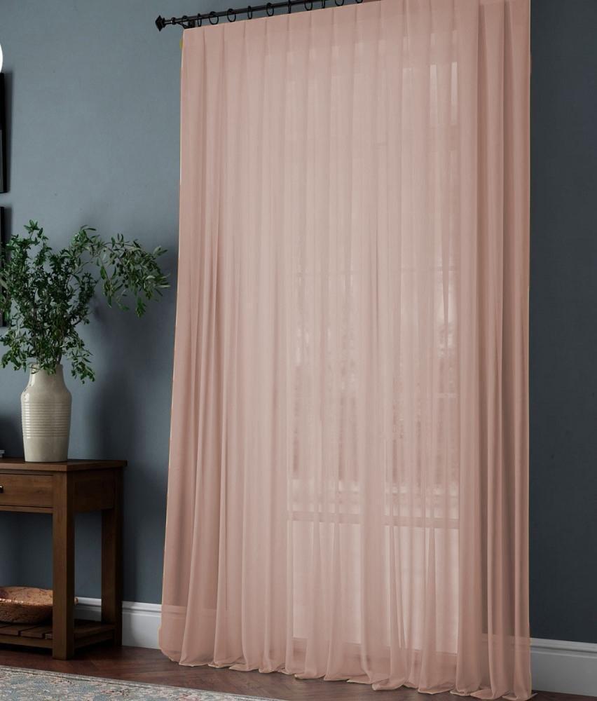 Тюль шифон без утяжелителя 200х200 см Пудра