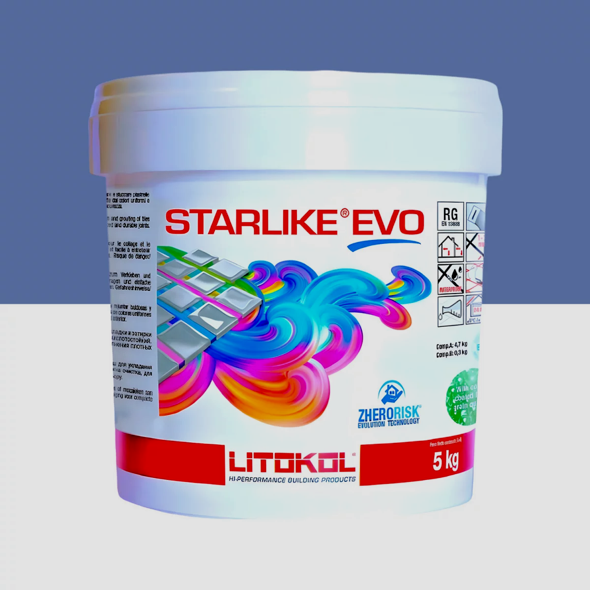 Затирка для плитки Litokol Starlike EVO 330 двокомпонентна епоксидна 5 кг Васильковий