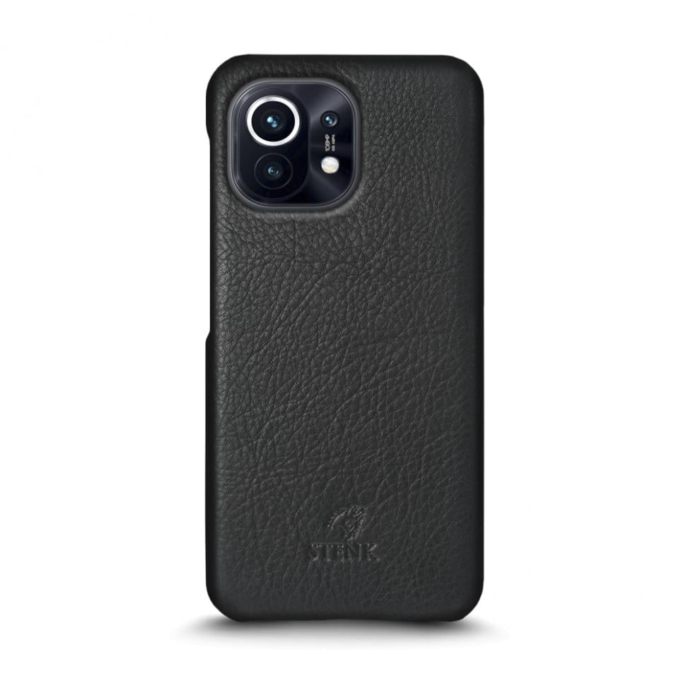 Кожаная накладка Stenk Cover для Xiaomi Mi 11 Черная (69470)