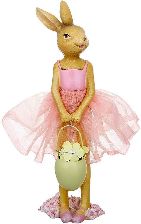 Статуэтка декоративная Леди Крольчиха 25 см Коричневый с розовым