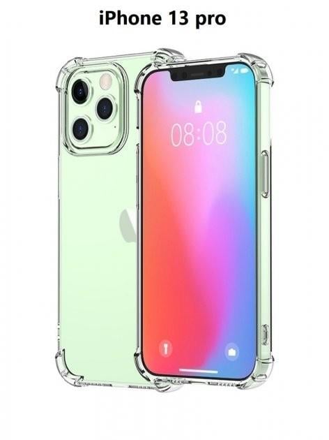 Силиконовый противоударный чехол с защитным стеклом 9H на Iphone 13 pro прозрачный (HP3171536)