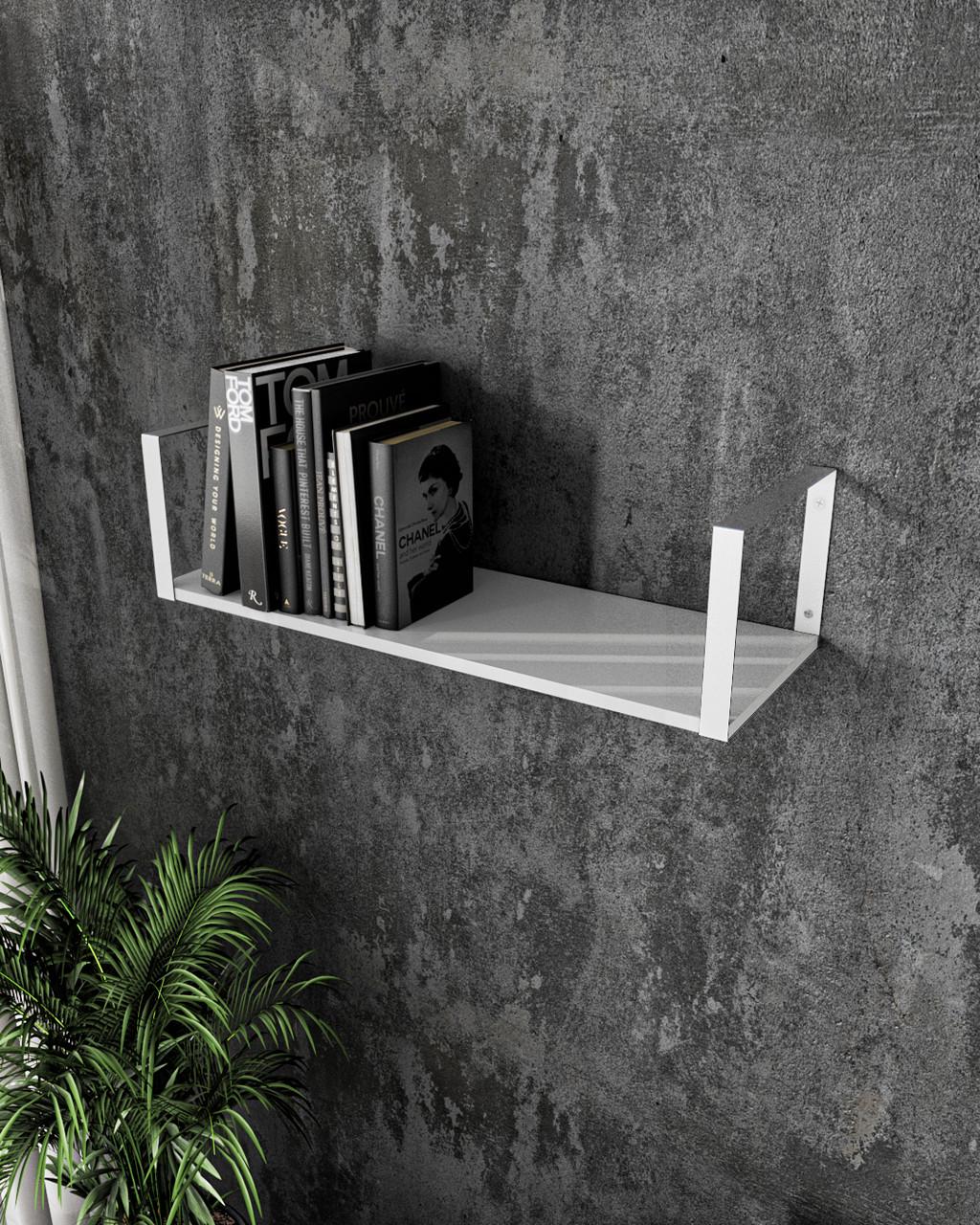 Полка для книг и декора Moreli XS-21Wt в стиле лофт 600x220x220 мм Белый (mo-xs21-white-white)