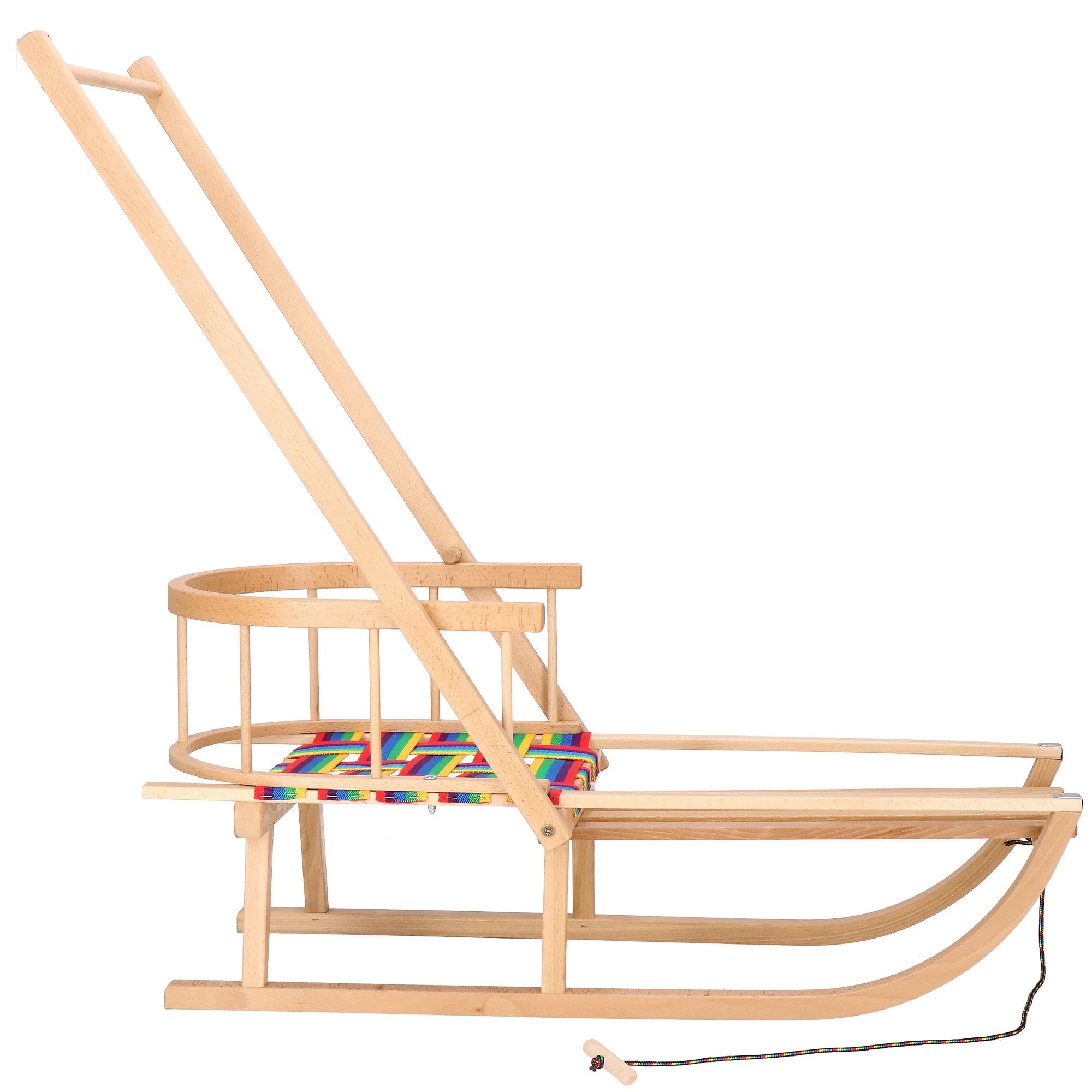 Санки со спинкой Springos с ручкой-толкателем деревянные 90 см (SAN006) - фото 2 Санки со спинкой Springos с ручкой-толкателем деревянные 90 см (SAN006) - фото 2