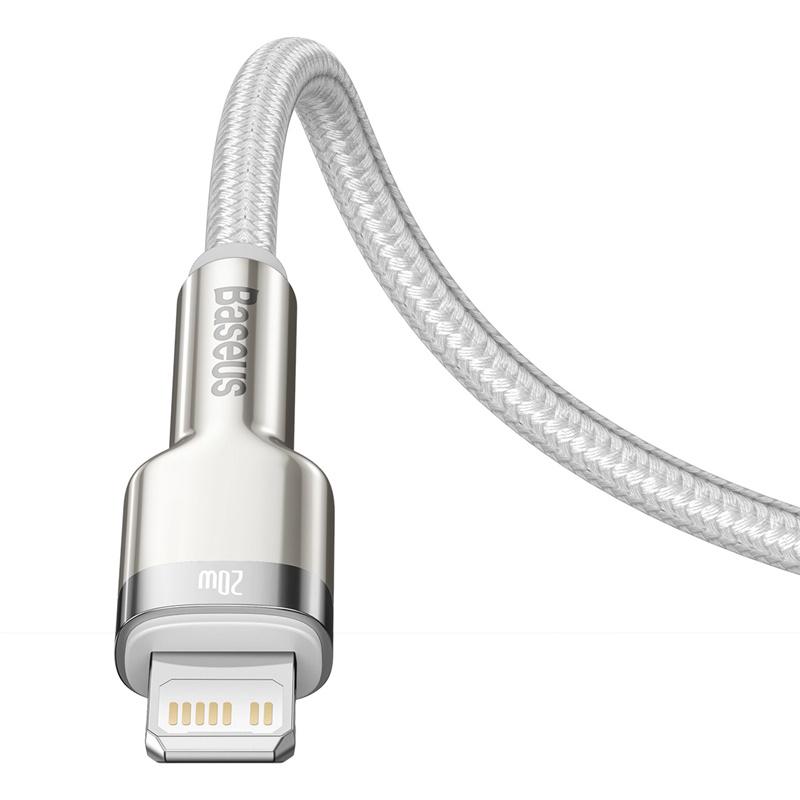 Кабель Baseus Type-C to Lightning Cafule Series Metal Data Cable 2 м 20W PD (CATLJK-B02) White - фото 6 Кабель Baseus Type-C to Lightning Cafule Series Metal Data Cable 2 м 20W PD (CATLJK-B02) White - фото 6