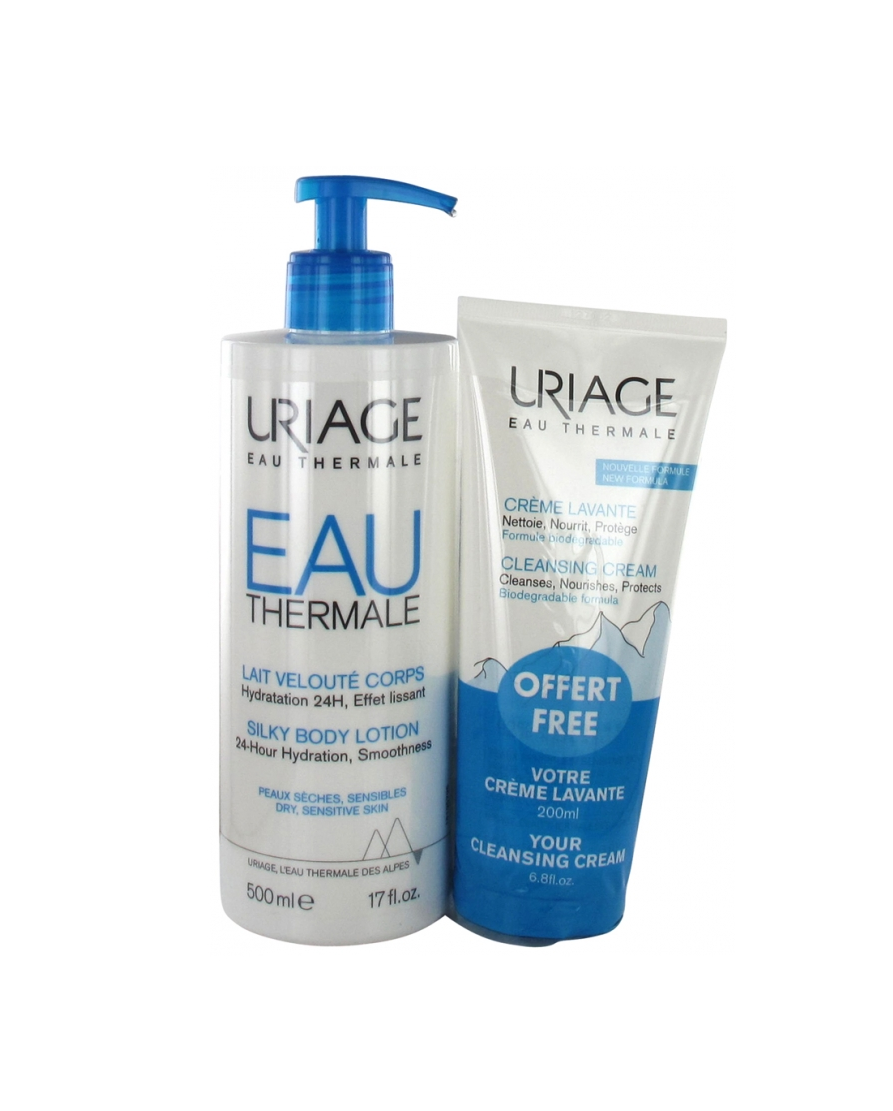 Набор молочко для тела Uriage Lait Veloute Corps/лосьон Creme Lavante 500 ml/200 ml (3661434008849)