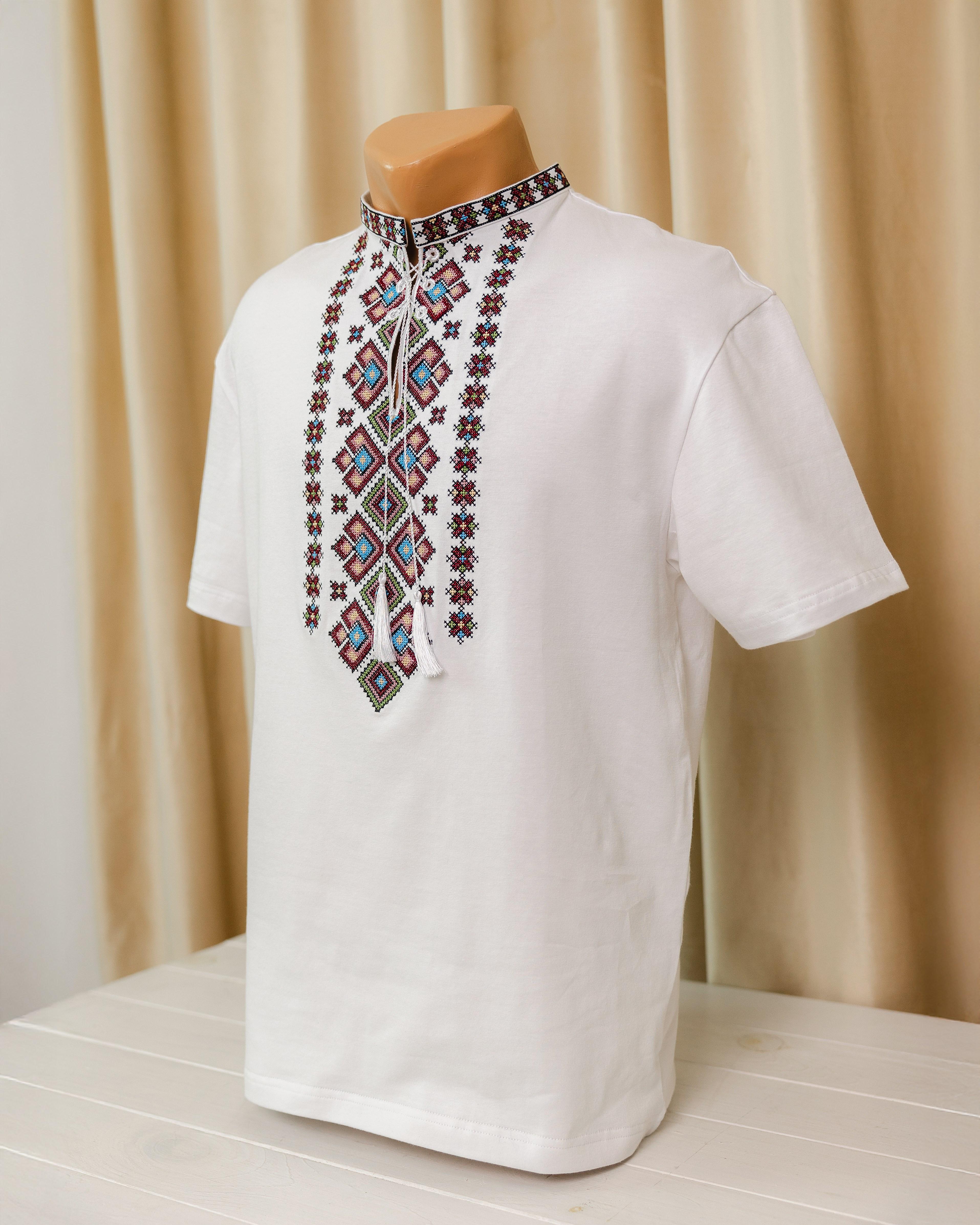 Футболка с мужской вышивкой Изольд XL Белый (0002225-XL) - фото 5 Футболка с мужской вышивкой Изольд XL Белый (0002225-XL) - фото 5