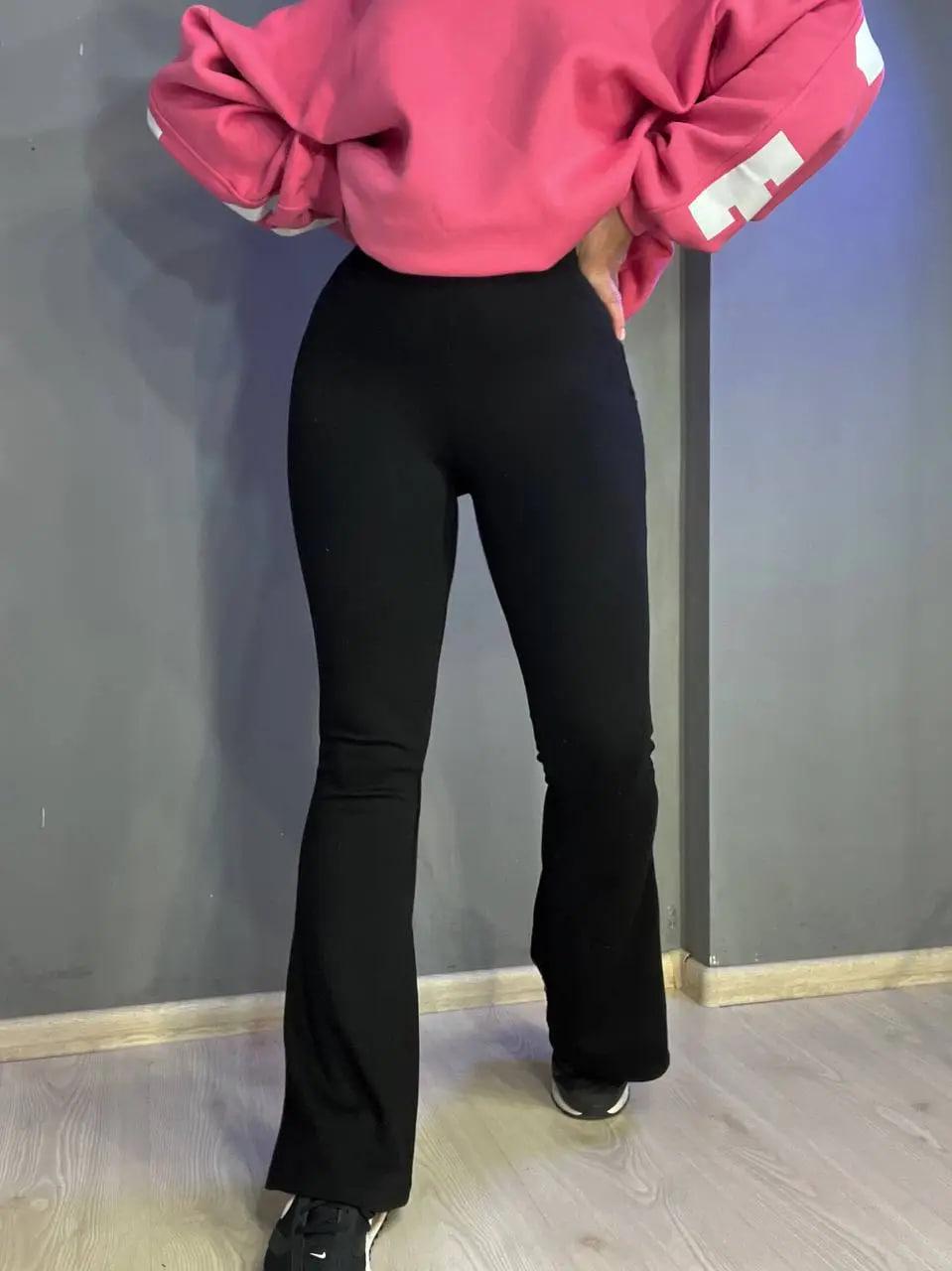 Лосини жіночі INCEBELLI 0185 кльош з високою талією S Чорний (1051) - фото 5 Лосини жіночі INCEBELLI 0185 кльош з високою талією S Чорний (1051) - фото 5