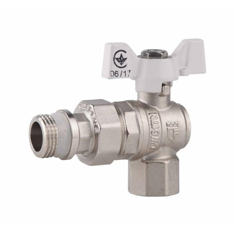 Кран-американка шаровой угловой SD Forte с антитечкой 1/2" (SF223W15)