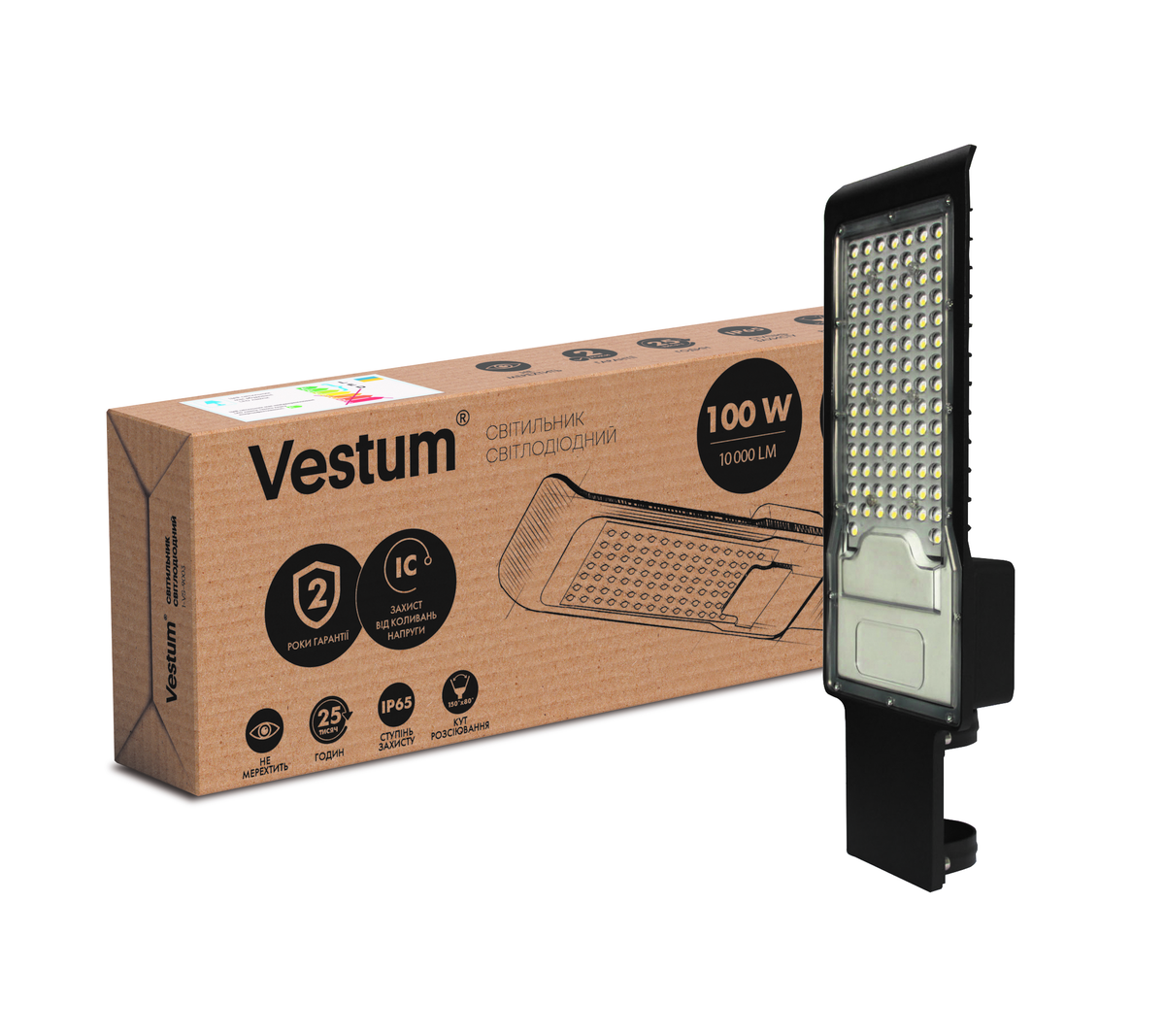 Светильник светодиодный консольный Vestum 100W 10000Лм 6500K 85-265V IP65 (1-VS-9003)