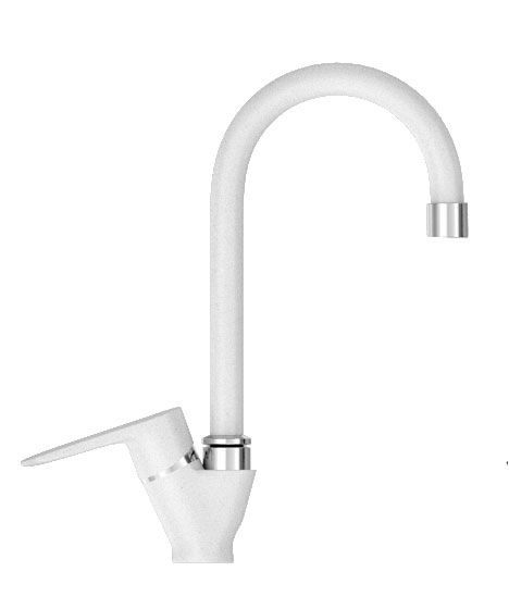 Змішувач кухонний KAHER VEGA гранітний 02 Білий