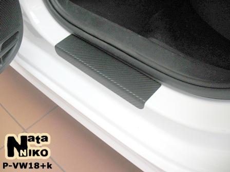 Накладки на пороги NataNiko P-VW18 для Volkswagen Jetta VI 2011- premium (6077) - фото 5