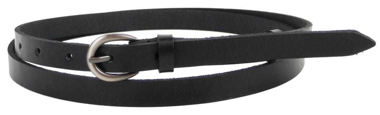Ремінь вузький жіночий Skipper 1405-15 шкіряний Чорний
