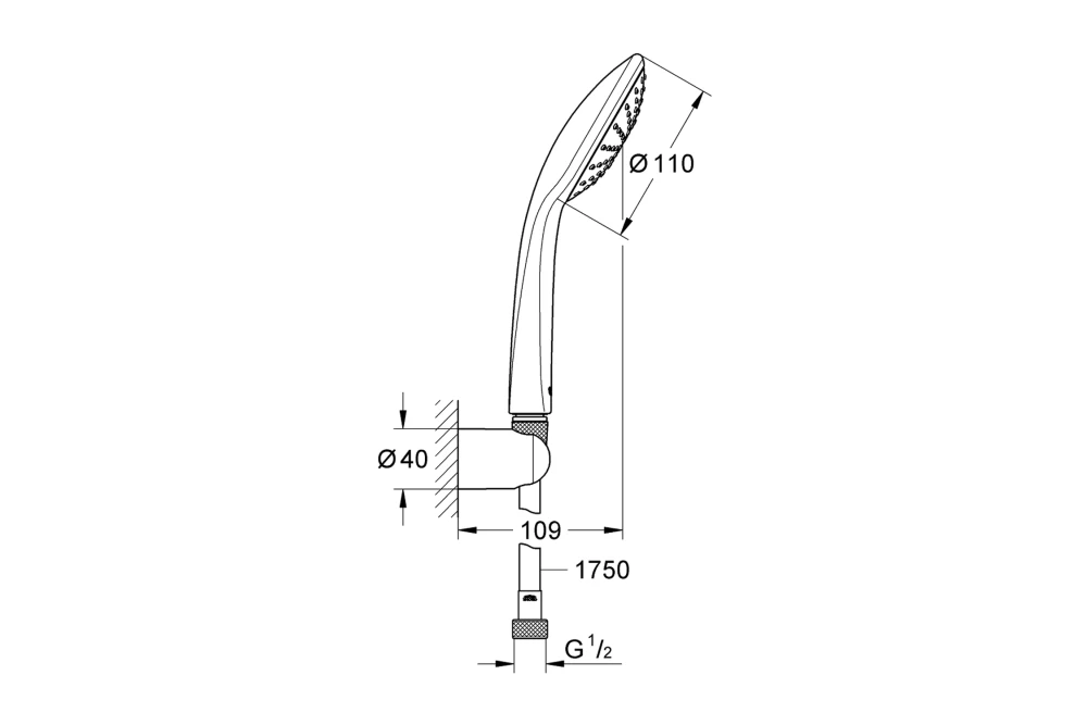 Набір душовий Grohe QuickFix Vitalio Joy 110 Mono 27324000 (375261) - фото 2