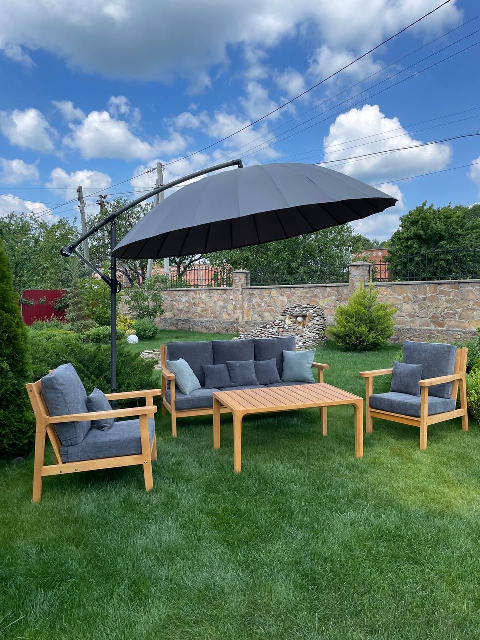 Комплект садових меблів диван/стіл/2 крісла Сірий (11003) - фото 9 Комплект садових меблів диван/стіл/2 крісла Сірий (11003) - фото 9