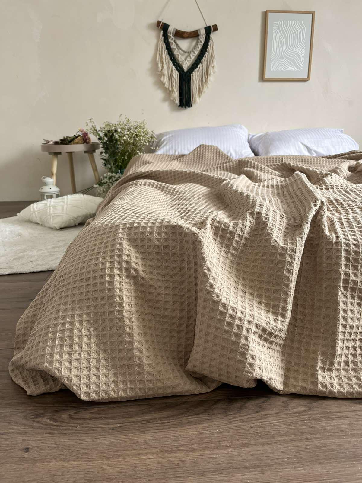 Покривало ZEINTEX Greece вафельне 220х240 см Капучино (18094214) - фото 6 Покривало ZEINTEX Greece вафельне 220х240 см Капучино (18094214) - фото 6