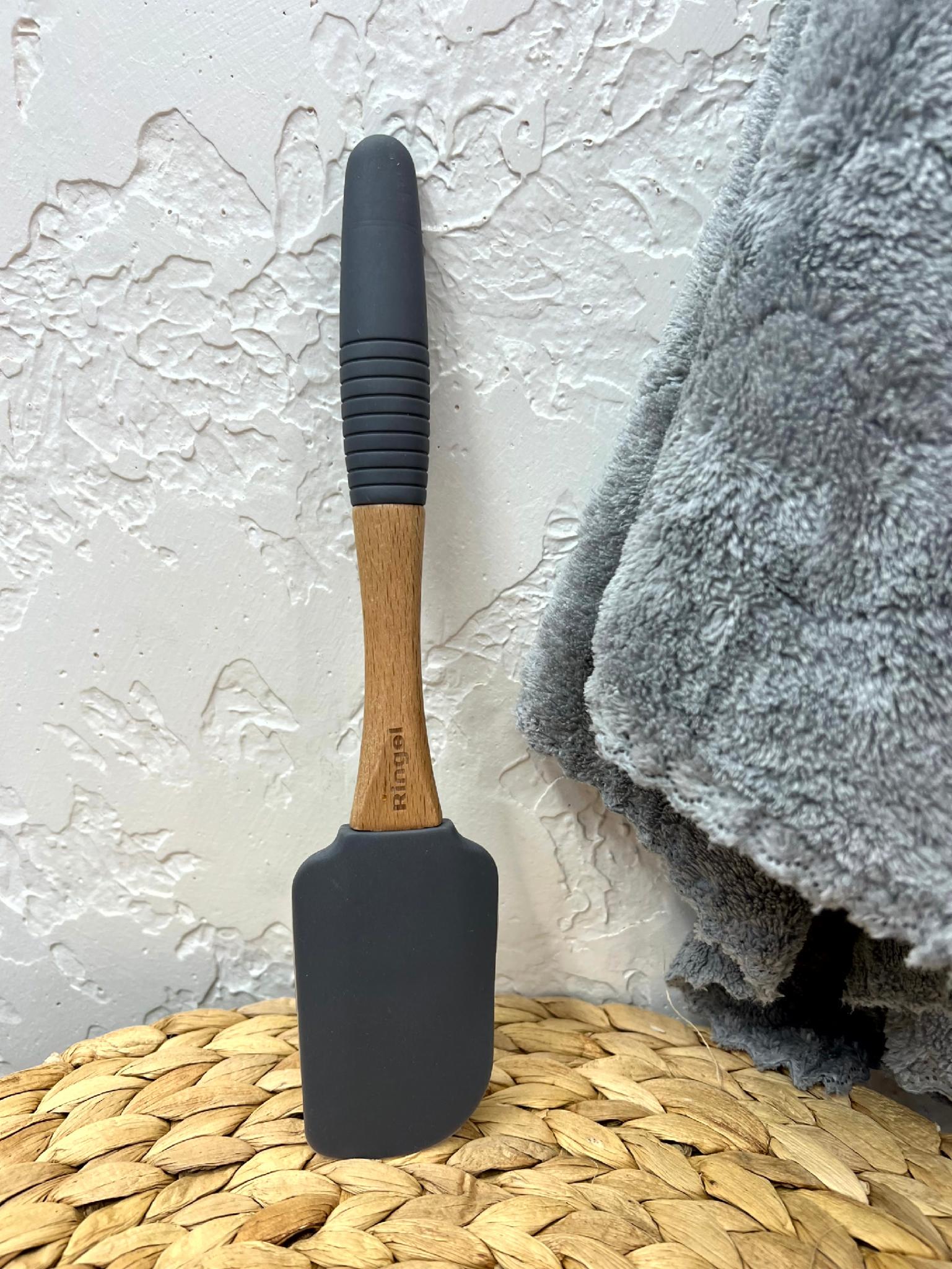 Лопатка кухонная силиконовая с деревом 22,5 см Grey line - фото 2 Лопатка кухонная силиконовая с деревом 22,5 см Grey line - фото 2