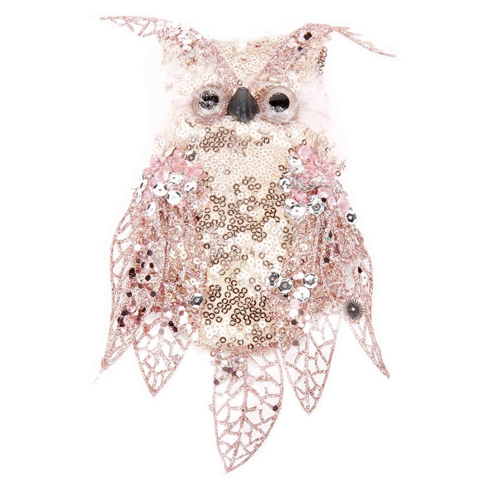 Мягкая новогодняя игрушка на елку Elisey Мудрая сова Розовый (NH-106-K-200)