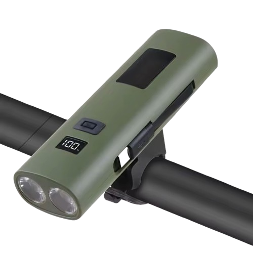 Велофара Z818 с 3 диодами 2x3W/COB 500 лм 6400 мА/ч IPX4 USB-C Зеленый (623501)