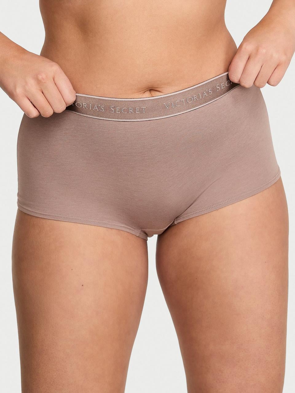 Трусики женские Victoria's Secret Logo Cotton Boyshort S Коричневый (261528951223)