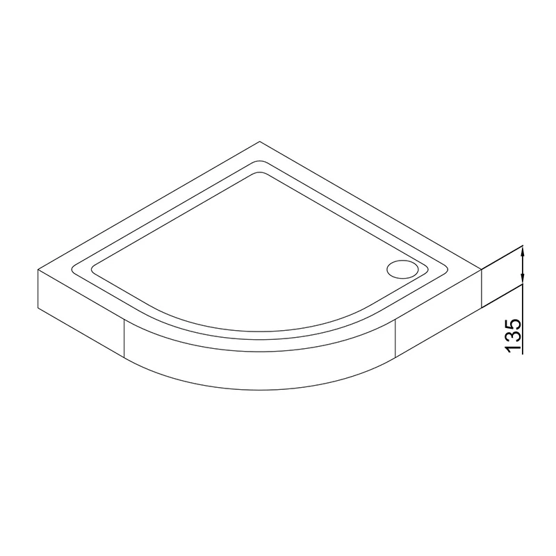 Душовий піддон Dusel D202 напівкруглий 80х80 см - фото 3