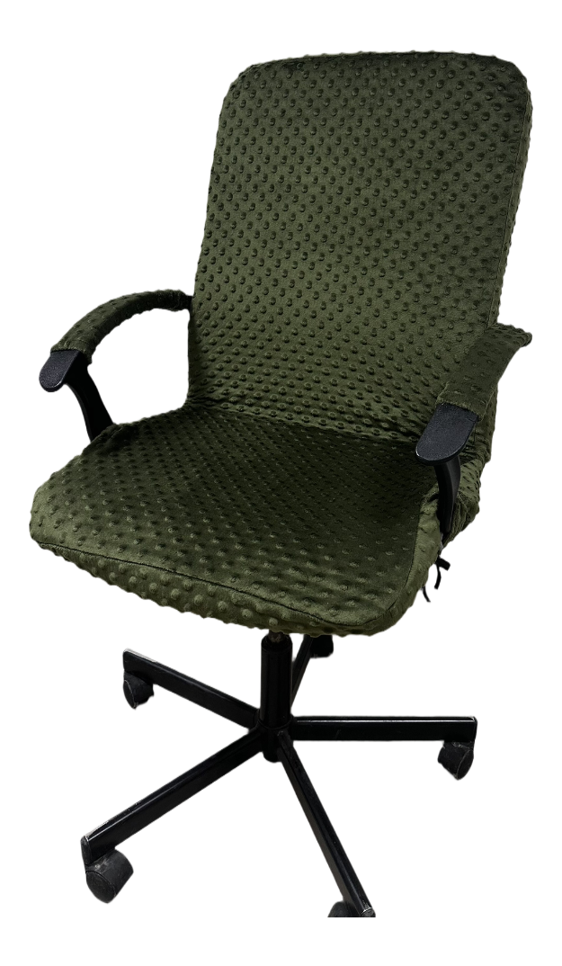 Чехол на компьютерное кресло натяжной MinkyHome и чехлы на подлокотники L Оливковый (3038)