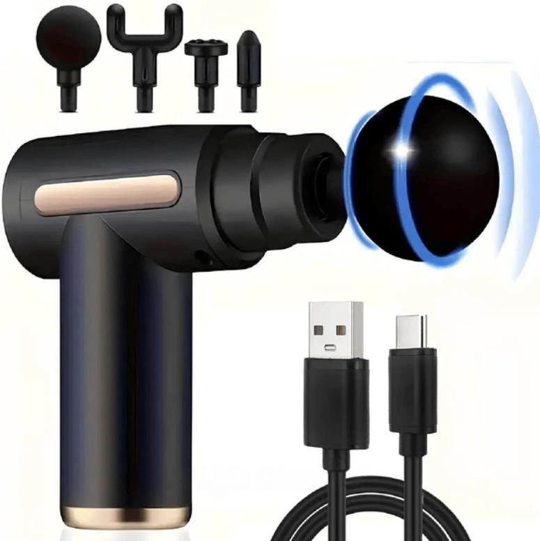 Масажер для шиї голови та ніг Massage gun CX-157 акумуляторний Чорний - фото 2