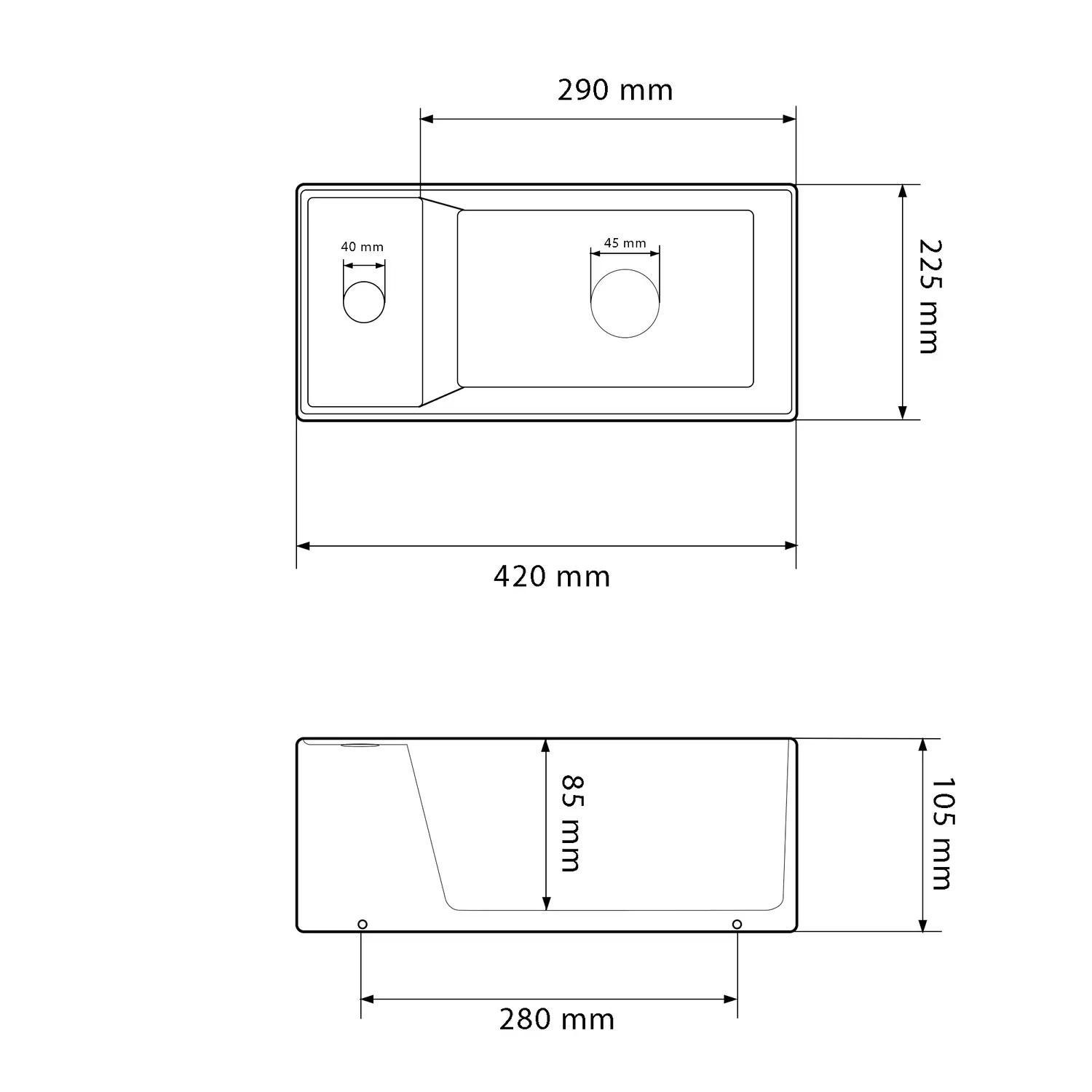 Раковина VBI Lago R прямокутна 225x420 мм Білий (RM-VBI-015610) - фото 6 Раковина VBI Lago R прямокутна 225x420 мм Білий (RM-VBI-015610) - фото 6