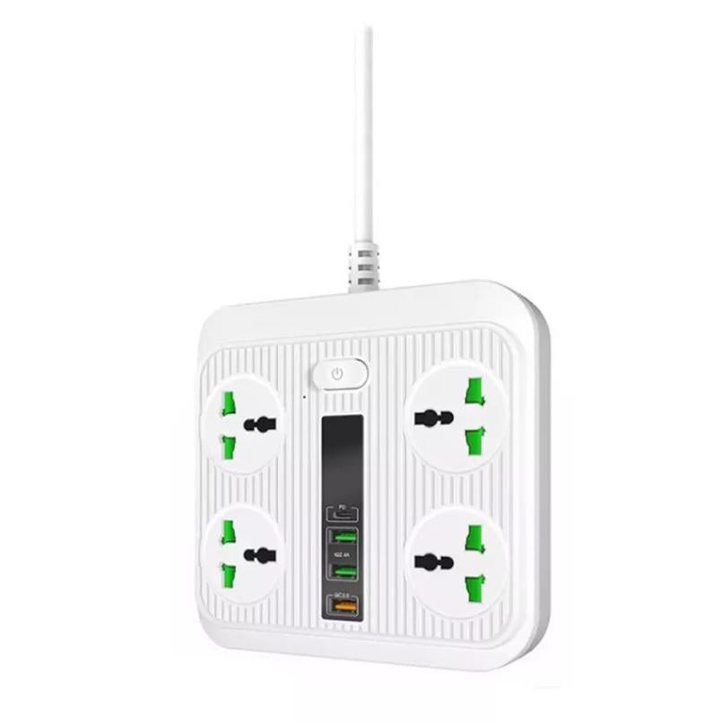 Сетевой фильтр T18 4 розетки/3 USB/1 Type-C 2 м Белый (36876 white)