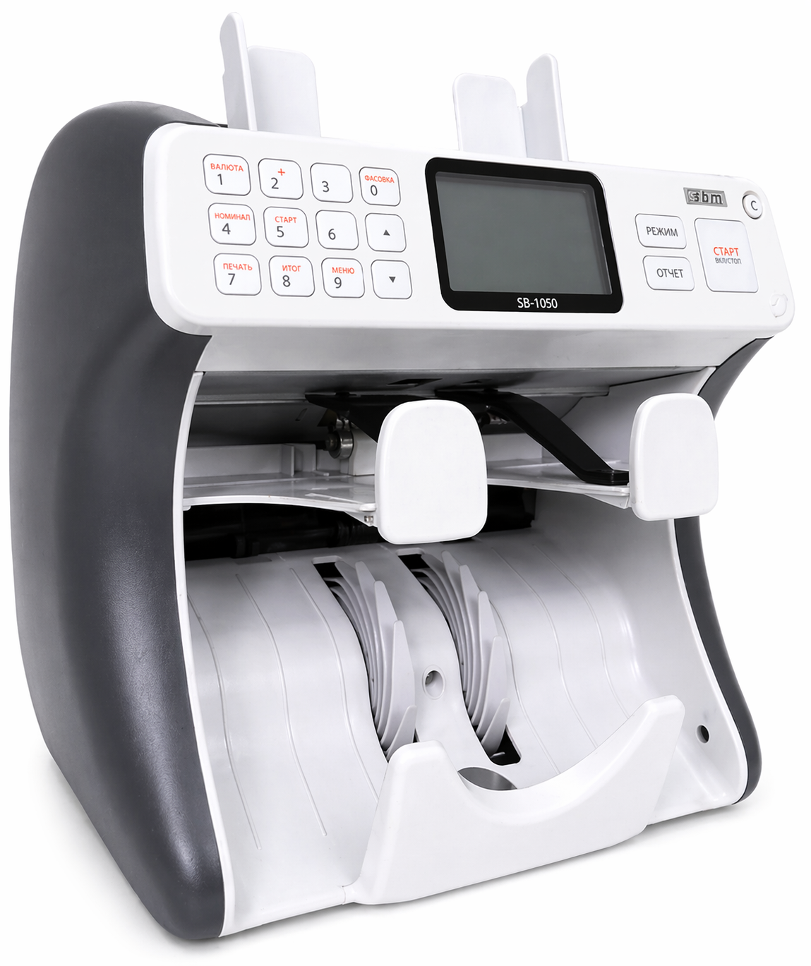 Счетчик банкнот SBM SB-1050 Shinwoo с мультивалютной обработкой UAH/USD/EUR и функцией сортировки купюр