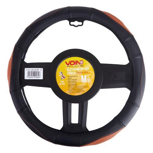 Чехол для руля VLOD-L285 BK BR M БО перфорированная кожа Черно-коричневый (2332607164)
