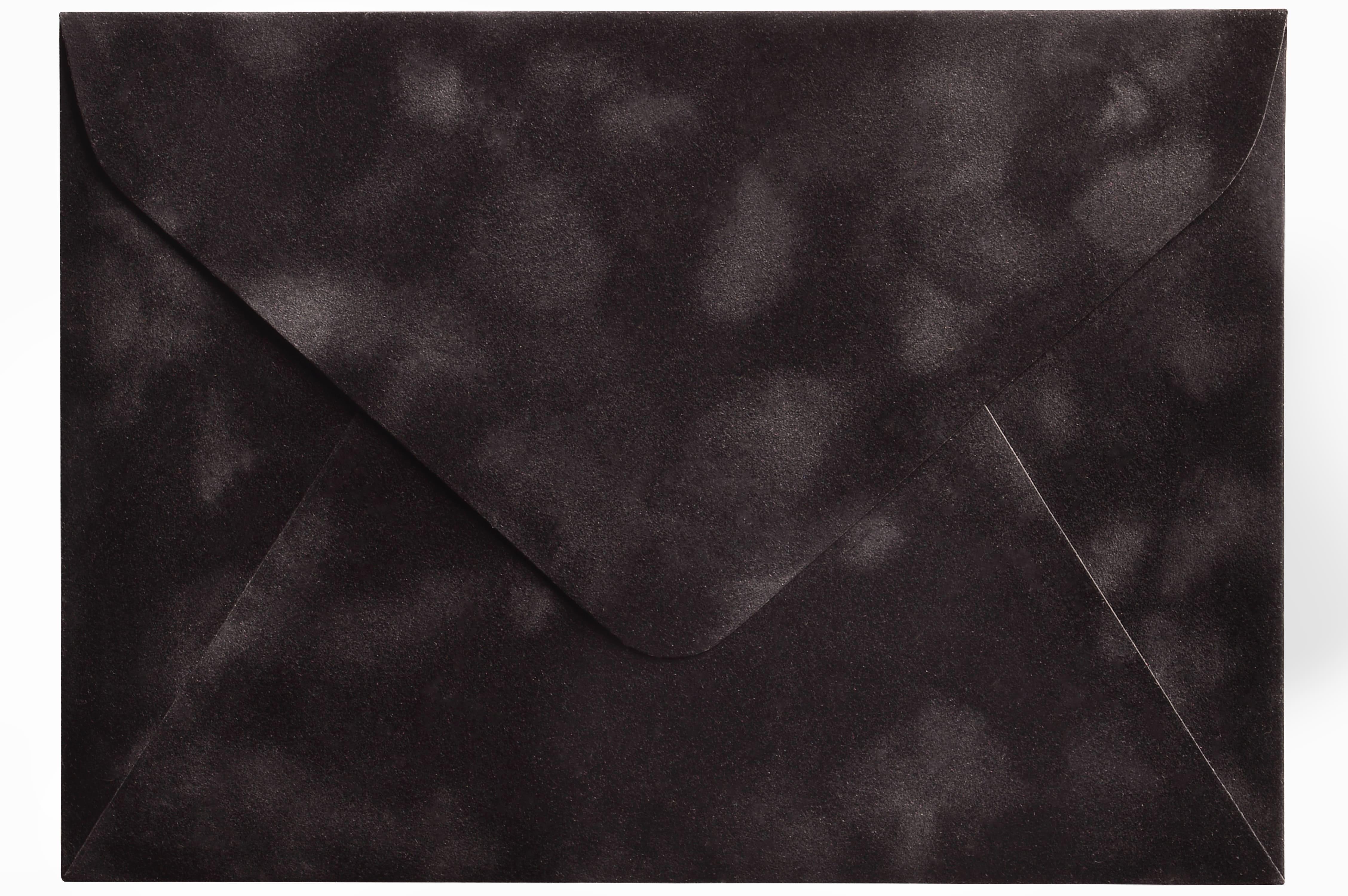 Конверт для денег C5 бархатный с легким мраморным эффектом 23х16 см черный (409919208)