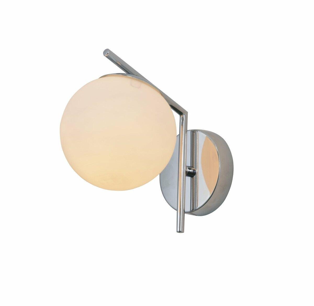 Бра Sirius зі скляним плафоном під лампу Е27 Хром/Білий (74534/1W CR)