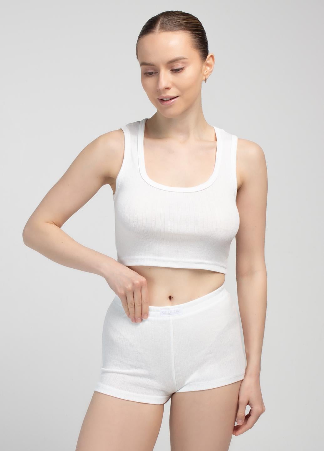 Комплект женский Giulia MALLOW 6201/310 топ/трусы S White/milk (36086225)