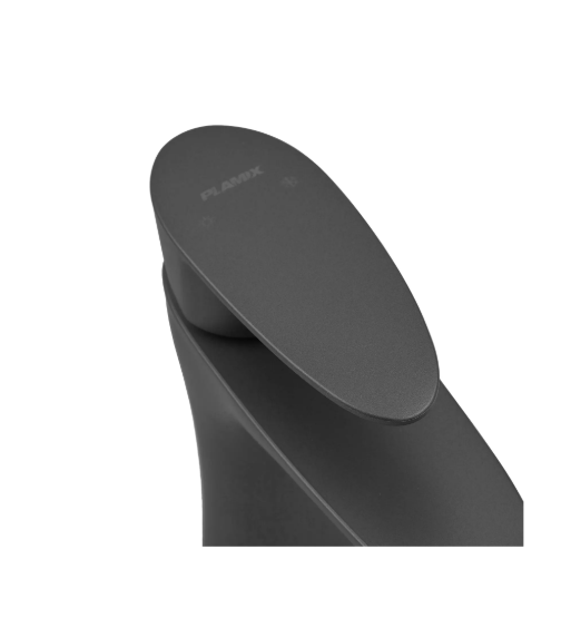 Смеситель для умывальника цвет графит из термопластика PLAMIX CEZAR-001 SET Graphite со шлангами (PM0688) - фото 3