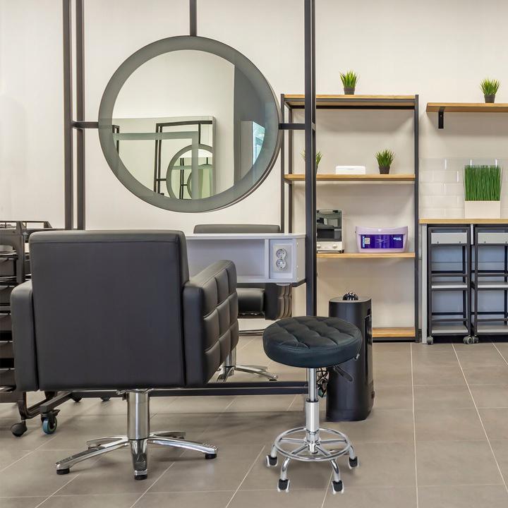 Кресло-табурет Bonro B-496 на колесах без спинки круглый Черный (4261) - фото 5 Кресло-табурет Bonro B-496 на колесах без спинки круглый Черный (4261) - фото 5