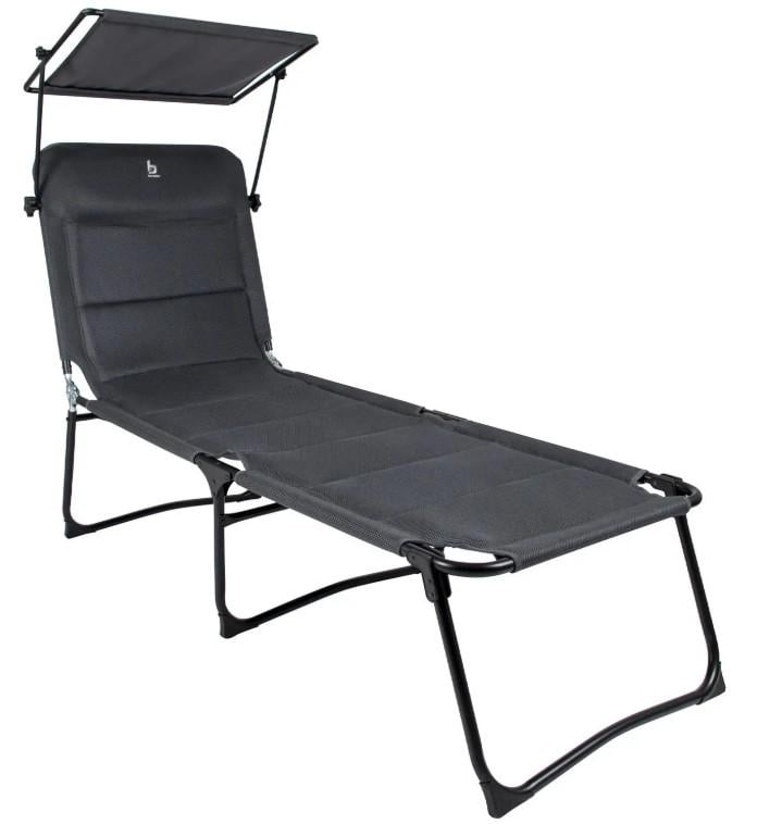 Шезлонг раскладной Bo-Camp Sun Lounger With Sunscreen 5 Positions DAS303260 Grey (1304492)