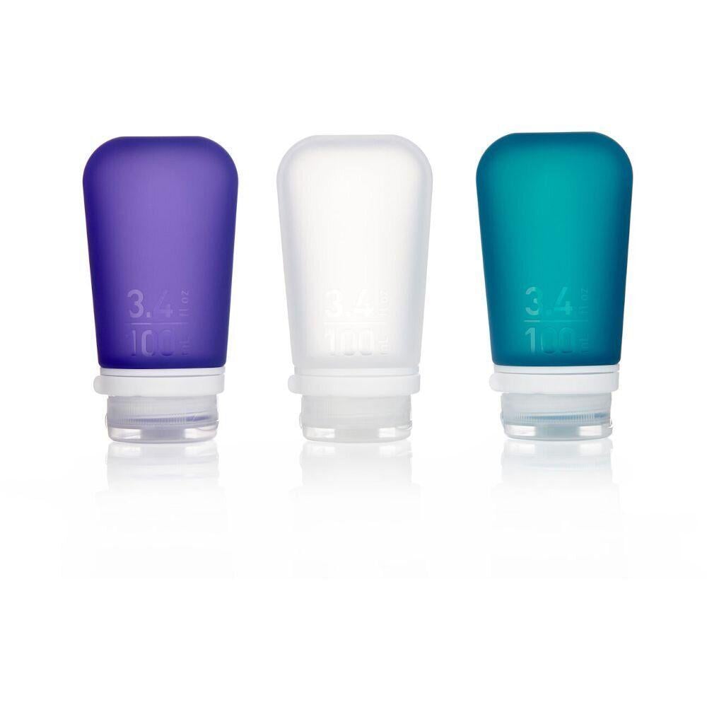 Набор силиконовых бутылочек Humangear GoToob+ 3-Pack Large Clear/Purple/Teal (1054-022.0043)
