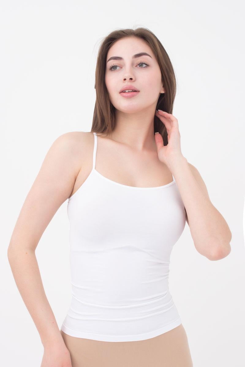 Женская майка бесшовная на тонких бретелях Giulia CAMISOLE L/XL White-white (4823116912212)